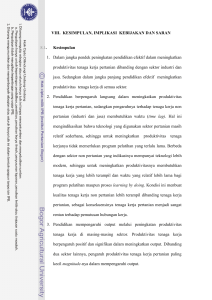 Dampak investasi sumberdaya manusia terhadap