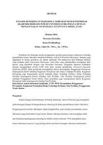 abstrak analisis penerimaan mahasiswa terhadap sistem informasi