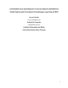 anteseden dan konsekuen sustainability reporting