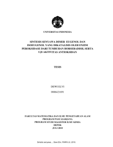 sintesis senyawa isoeugenol yang di peroksidase dari tumb uji aktiv