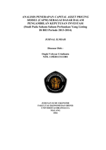 analisis capital asset pricing model (capm) terhadap keputusan