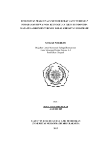 efektivitas penggunaan metode debat aktif terhadap pemahaman