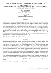 PENGARUH DOWNSIDE BETA, UPSIDE BETA, DAN BETA