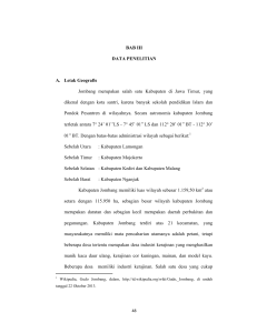 BAB III DATA PENELITIAN A. Letak Geografis Jombang merupakan