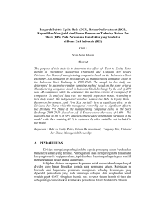 1 Pengaruh Debt to Equity Ratio (DER), Return On