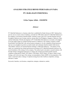 analisis strategi bisnis perusahaan pada pt. baba rafi indonesia