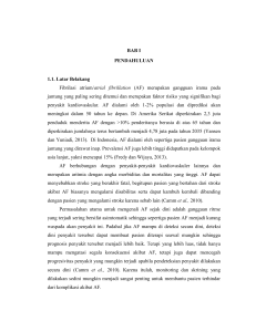 BAB I PENDAHULUAN 1.1. Latar Belakang Fibrilasi atrium/atrial