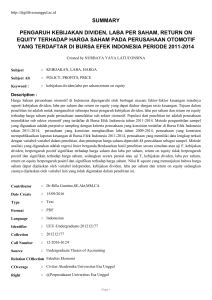 summary pengaruh kebijakan dividen, laba per saham, return on