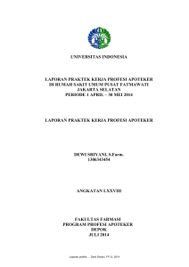 universitas indonesia laporan praktek kerja profesi apoteker di