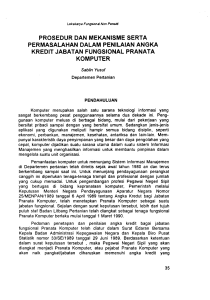 prosedur dan mekanisme serta permasalahan dalam penilaian