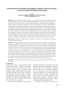 Impelementasi Pendekatan Pembelajaran Problem