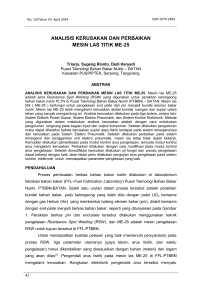 analisis kerusakan dan perbaikan mesin las titik me