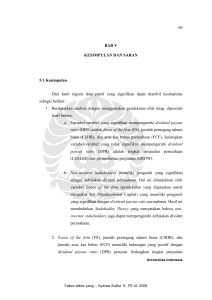 69 BAB V KESIMPULA DA SARA 5.1 Kesimpulan Dari hasil regresi