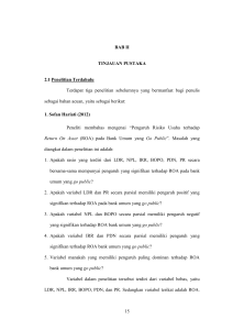 15 BAB II TINJAUAN PUSTAKA 2.1 Penelitian Terdahulu Terdapat