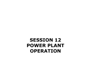 SESSION 12 POWER PLANT OPERATION