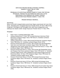 keppres 67/1998, perubahan atas keputusan presiden nomor 30