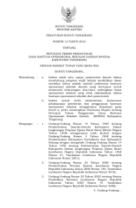 bupati tangerang provinsi banten peraturan bupati tangerang nomor