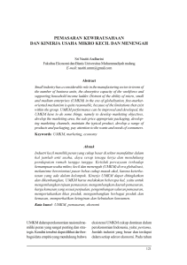 pemasaran kewirausahaan dan kinerja usaha mikro kecil