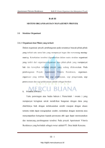 KERJA PRAKTEK APARTEMEN VERANDA