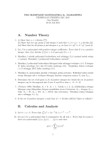 A. Number Theory B. Calculus and Analysis