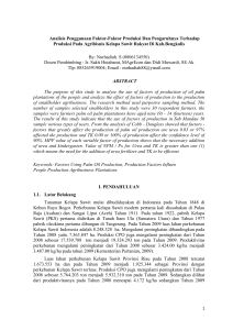Analisis Penggunaan Faktor-Faktor Produksi Dan Pengaruhnya