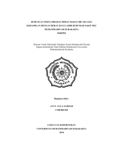 hubungan pertambahan berat badan ibu selama kehamilan dengan