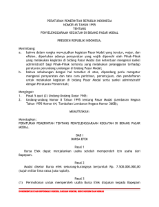 pp 45/1995, penyelenggaraan kegiatan di bidang