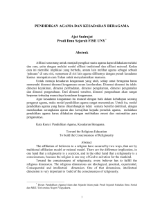 pendidikan agama dan kesadaran beragama