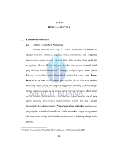 BAB II TINJAUAN PUSTAKA 2.1. Komunikasi Pemasaran 2.1.1