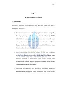 112 BAB V KESIMPULAN DAN SARAN 5.1 Kesimpulan Dari hasil