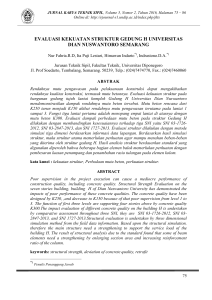 evaluasi kekuatan struktur gedung h universitas