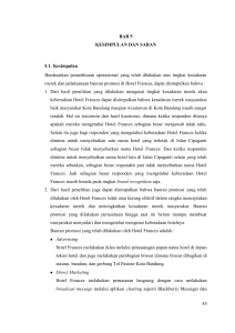85 BAB 5 KESIMPULAN DAN SARAN 5.1. Kesimpulan Berdasarkan