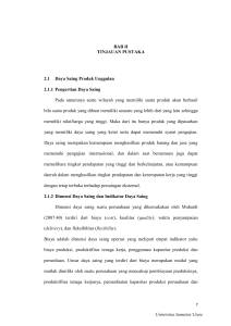 BAB II TINJAUAN PUSTAKA 2.1 Daya Saing Produk Unggulan 2.1.1