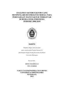 analisis faktor-faktor yang mempengaruhi struktur modal pada