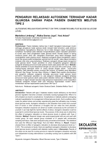pengaruh relaksasi autogenik terhadap kadar glukosa darah