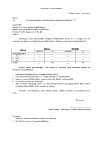 Permohonan Rekomendasi Perubahan Kepemilikan Saham PT