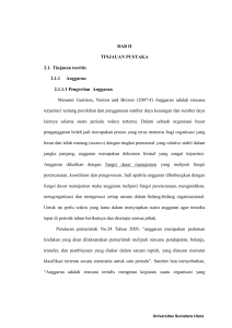 BAB II TINJAUAN PUSTAKA 2.1. Tinjauan teoritis 2.1.1 Anggaran