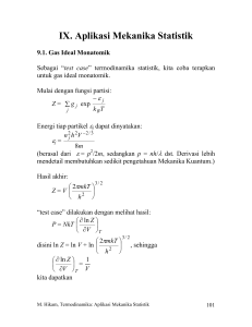 IX. Aplikasi Mekanika Statistik