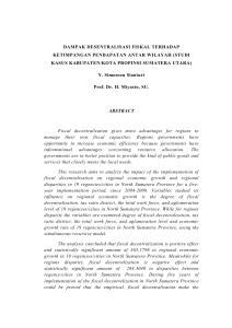 dampak desentralisasi fiskal terhadap ketimpangan
