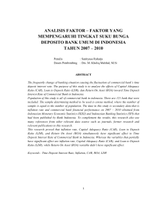 Analisis Faktor yang Mempengaruhi Bunga Deposito