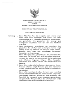 undang-undang republik indonesia nomor 8 tahun 1990 tentang