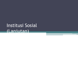 Institusi Sosial (Lanjutan)