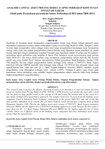 analisis capital asset pricing model (capm) terhadap