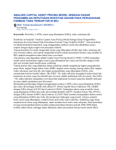 analisis capital asset pricing model sebagai dasar