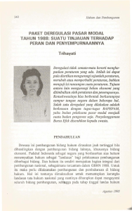 PAKET DEREGULASI PASAR MODAL T AHUN 1988: SUATU