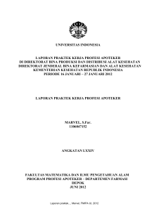 universitas indonesia laporan praktek kerja profesi apoteker di