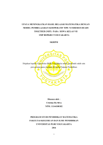 i UPAYA MENINGKATKAN HASIL BELAJAR MATEMATIKA