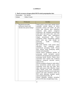 L1 LAMPIRAN 1. Hasil wawancara dengan pihak RSUD untuk