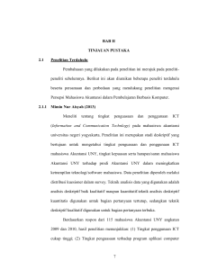 BAB II TINJAUAN PUSTAKA 2.1 Penelitian Terdahulu Pembahasan