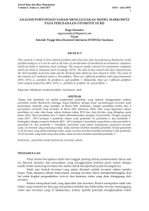 analisis portofolio saham menggunakan model markowitz pada